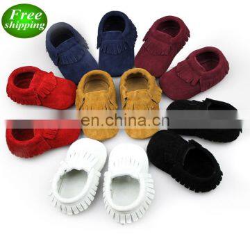 Baby Suede Fringe Shoes Solid Color Toddler shoes with insole