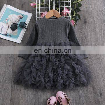 Spring New Children's Mesh Cake Dress Princess Dress Children Girls Long Sleeve Party Dress photo-4