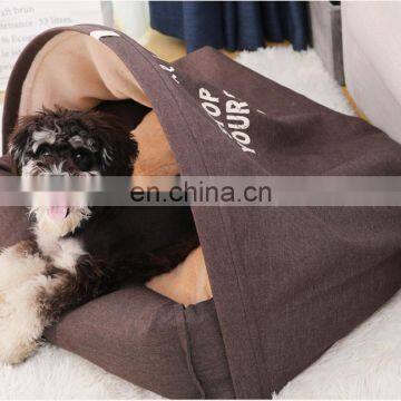 Luxury Dog Cat Bed With Blanket Machine Washable Pet Bed Sofa With Soft Fleece Fabric photo-2
