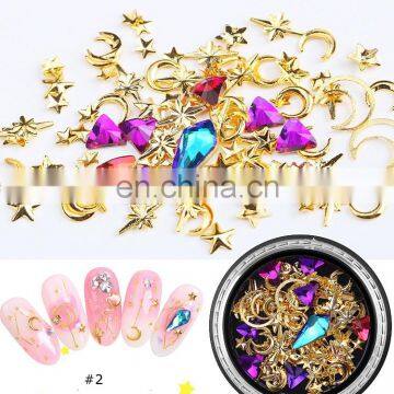 Hot Sale Japanese jewelry Nail design art metal studs gems charms mixed decoration