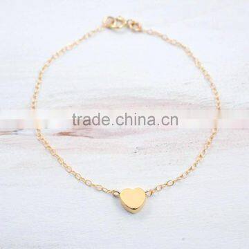 WL1064 14k gold chain link bracelets girls hand chain bracelet