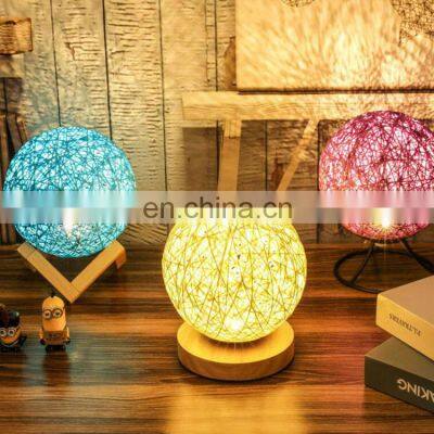 2019 hot new design  home decoration  LED moon sky lighting rattan ball