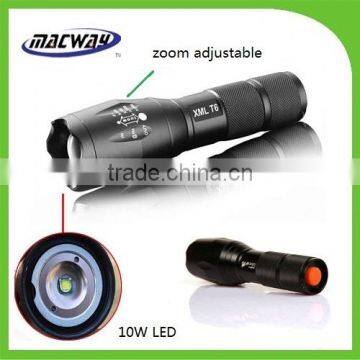 Aluminum Strong Bright xml t6 10W Zoomable flashlight                        
                                                Quality Choice