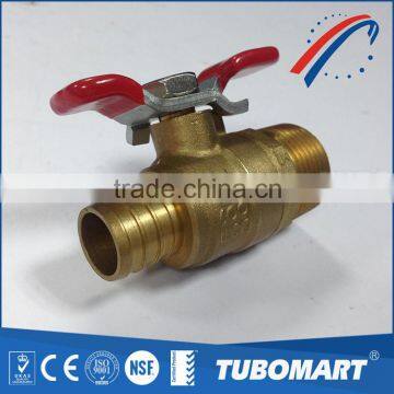 Trade assurance 3/4" butterfly handle forged brass male ball valve for heater system