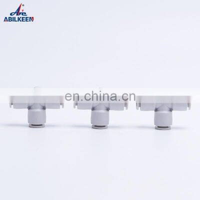 High Quality 4/6/8/10mm Port Size White Plastic Push in Tube Air Hose Connector Pneumatic Air Fittings