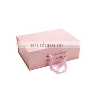 Customized Printed Premium Rigid Paper Pink Gift Folding Boxes Custom Paperboard Mini Suitcase Packaging Box