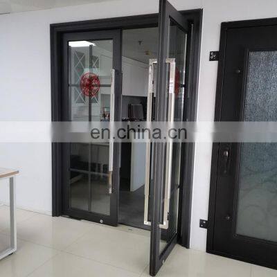 European Standard Double Panels Swing Style Modern Apartment Fiberglass Aluminium French Glass Swing Double Entry Doors photo-3