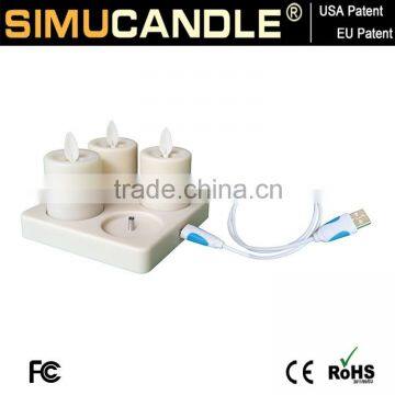 Simulated Flame Votive Candle With Timer and USA&EU Patent
