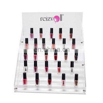 5 tiers custom acrylic nail polish display  rack with logo