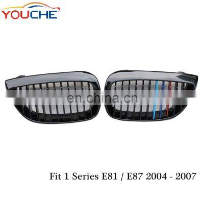 Gloss M color  ABS front kidney grille mesh for BMW 1 series E81 E87 2004-2007