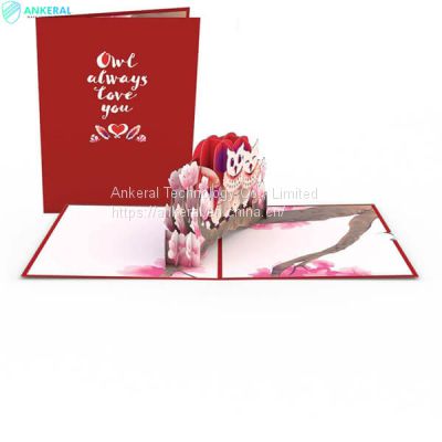 Love owls 3D Pop-up Card Perfect Valentine’s Day 3D Fold Card for My Sweet Girlfriend