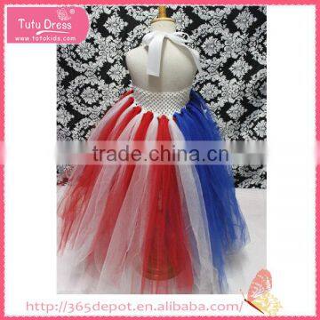 Gauze Five-pointed star decoration fluffy voile girl's dress children frocks designs