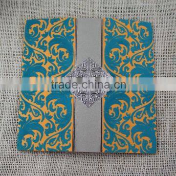 Various Color Handmade Delicate Luxury Invitation Card With Flocking photo-4