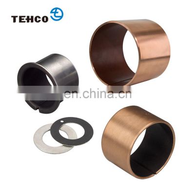 Bronze Base Self-lubricating Bushing with PTFE Oilless Bearing for Casting and Rolling Machinery DIN1494 Standard Custom Print.