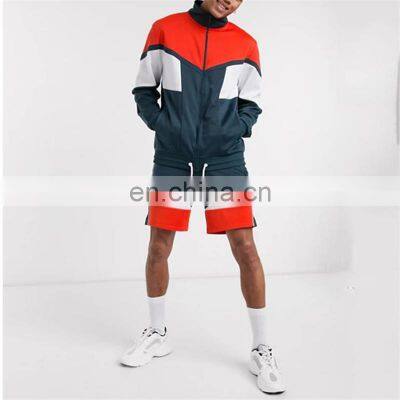 High quality mens short sleeve summer tracksuit/Sports tracksuit beach wear short sets t shirt with shorts twin