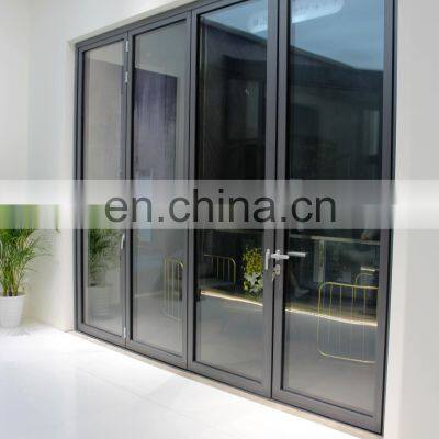Apartment Aluminum Profile French Bifold Many Panels Accordion Metal Frame Modern Sound Proof Exterior Front Folding Glass Doors photo-5