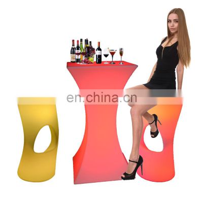 bar furniture /Magic 16 color change outdoor bar table and chair led stools bar chairs for solon garden party