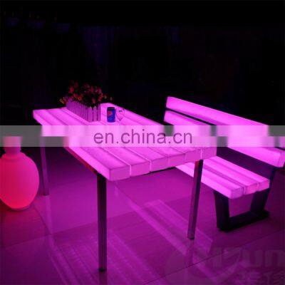 Patio Beach Color Change Lighting Outdoor Waterproof Garden Bench LED PE Plastic Chair