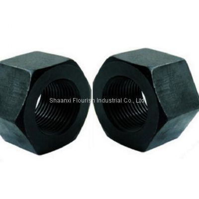 Carbon Steel Hexagon Lock Nut Black Oxide Plating / M3 M8 M12 Hex Nut