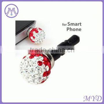 3.5mm rhinestone phone dust plug for Iphone4/5 in shenzhen wholesale