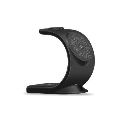 ABS Rubber Oil White Black 3-in-1 Wireless Charger Premium Product Category for Chargers & Adapters