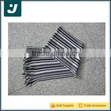 Hot sale white and black fashion acrylic knitted scarf with tassel