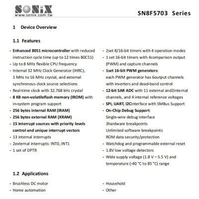 SN8F5703TG Пакет: TSSOP-24 SONIX MCU оригинальный товар на складе