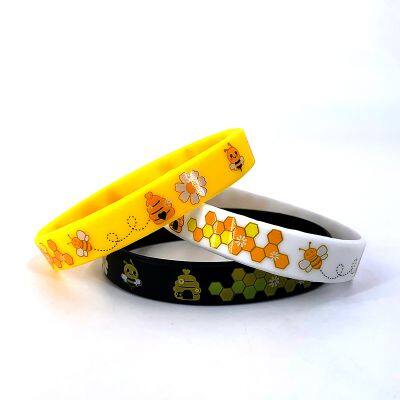 Factory Production Silicone Wristband Custom Printing Customized Printing Ink-filled Rubber Bracelets for Daily Sport Event