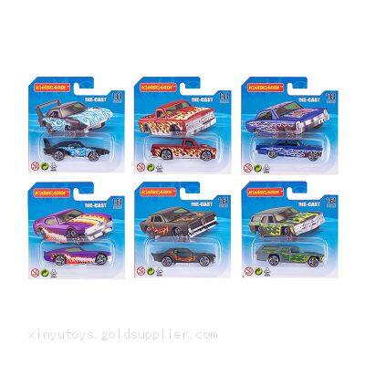 1:64 Diecast Metal Cart Fire Pattern 3 Inches Free Wheeling Alloy Kid Toys