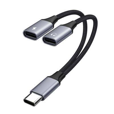 2-in-1 Type-C Adapter for iPad, Huawei, Apple 15, and Mobile Phones (3.5mm Audio Cable)
