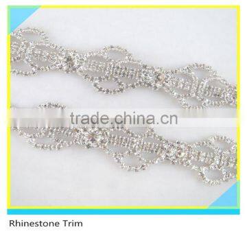 Fashion 888 Crystal Rhinestone Beads Boot Chain Plated Silver