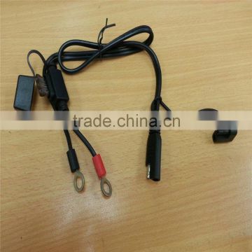 SAE cable to ring terminal UL SPT-2 18AWG cable 500MM with SAE plug and molding FUSE holde power cable