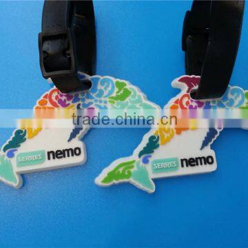 Dolphin shaped pvc luggage tag package tag