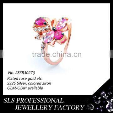 Shengleishi Jewelry Wholesale 925 Silver Material Rose Gold Plated Micro Zirconia Ring