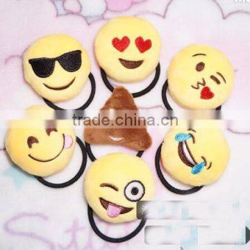 emoji elastic tie hair/emoji Endearing hair bands elastic ribbon for hair ties