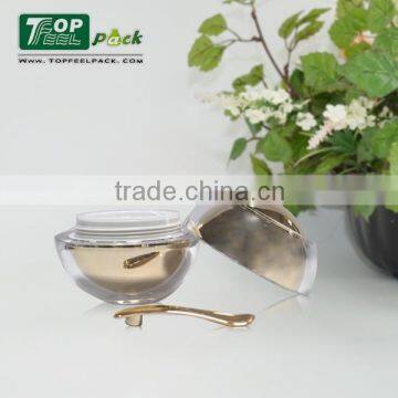 2015 Unique Gold Silver Apple Shape Cosmetic Plastic Jar With Magnetic Dipper