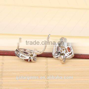 925 Sterling Silver 2.5CT Genuine Mix Gems Clip Earring 2015 Newest Style Colorful Earring photo-3