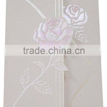 Rose wedding Greeting card/beautiful flower debossing craftsman cards