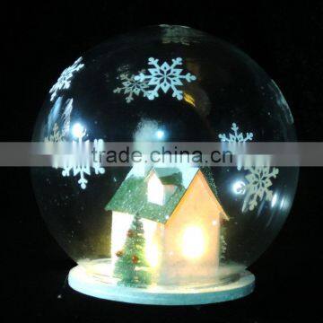 Interior snowflake christmas house battery operated christmas decoration glass ball light