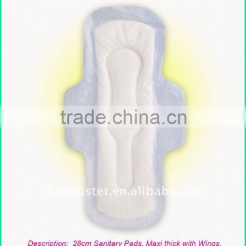 280mm maxi pad with wings, night use Sanitary Pads