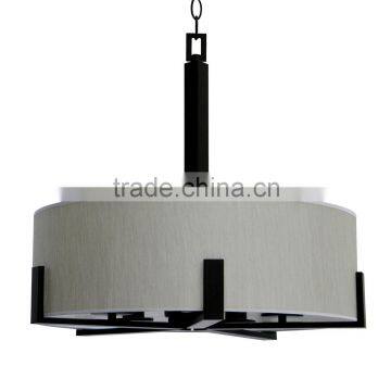 5 light chandelierin ebony brone finish with toffee crunch fabric shade for European market decorative suspension