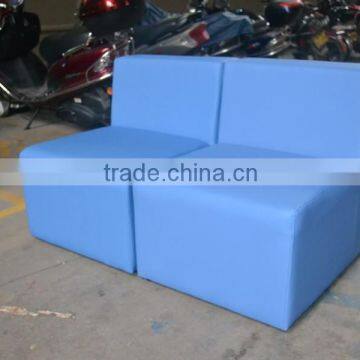 Sky blue leather events sofa XYN441