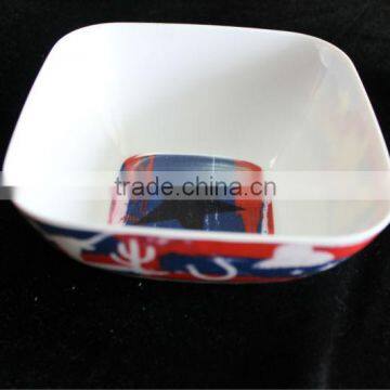 Double side printing melamine square bowls