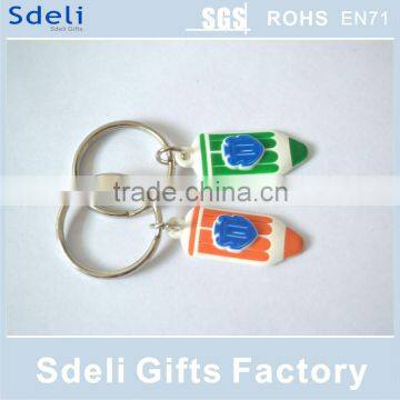 Cheapest OEM Soft PVC keyring/promotional key chains/rubber keyrtag