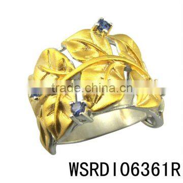 latest fashion ring, Gold plated ring,fantasy jewelry,leaf rings