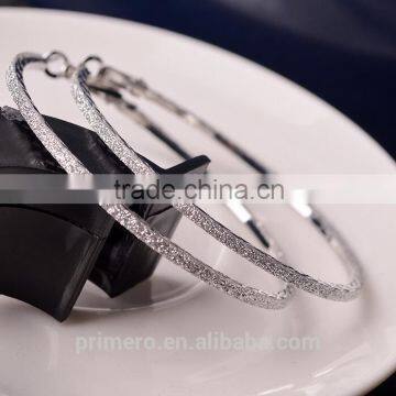 Fashion Large Gold Hoop Round Matte Dangle Earring Jewelry Designs New Model photo-3