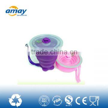 bpa free easy take silicone collapsible cup