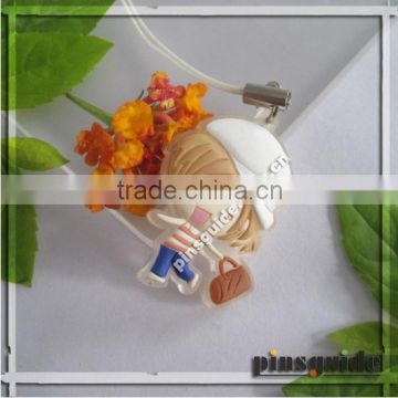 Manufacturer Custom Lovely 3D Soft Rubber Charms Mobile Phone Strap