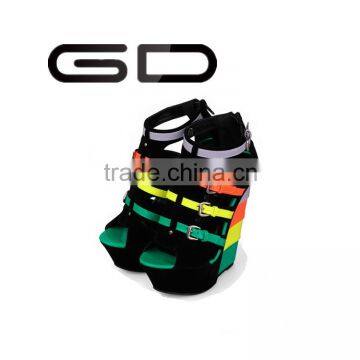 New Arrival Bamboo Heel Color Matching Wedge Shoes Women photo-5