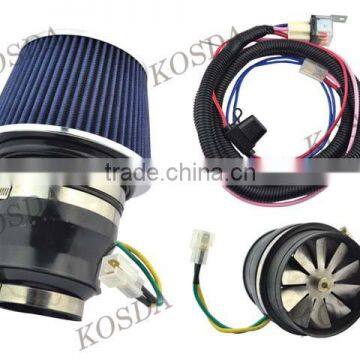 Electric Speed Performance Turbo Air Intake Fan Supercharger Boost System,Cold Supercharger Air Filter With 3 inch Neck